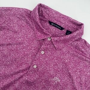 Cutter & Buck Men's‎ Golf Polo Shirt Large Purple White Abstract Print